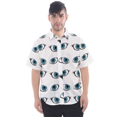 Blue Eyes Pattern Men s Short Sleeve Shirt