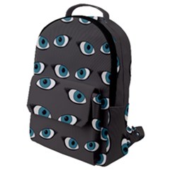 Blue Eyes Pattern Flap Pocket Backpack (small)