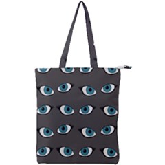 Blue Eyes Pattern Double Zip Up Tote Bag