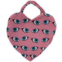 Blue Eyes Pattern Giant Heart Shaped Tote by Valentinaart