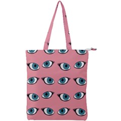 Blue Eyes Pattern Double Zip Up Tote Bag