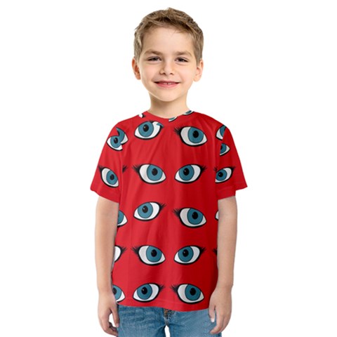 Blue Eyes Pattern Kids  Sport Mesh Tee by Valentinaart