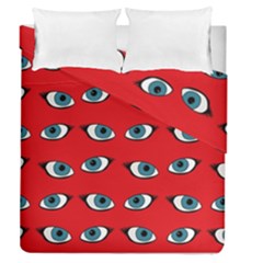 Blue Eyes Pattern Duvet Cover Double Side (queen Size)