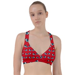 Blue Eyes Pattern Sweetheart Sports Bra by Valentinaart