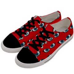 Blue Eyes Pattern Men s Low Top Canvas Sneakers by Valentinaart