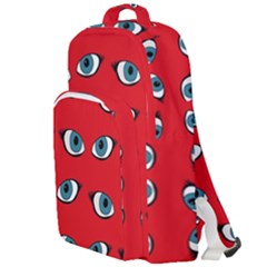 Blue Eyes Pattern Double Compartment Backpack