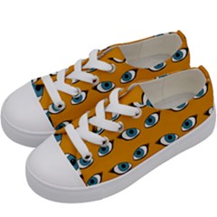 Blue Eyes Pattern Kids  Low Top Canvas Sneakers by Valentinaart