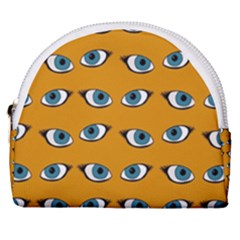 Blue Eyes Pattern Horseshoe Style Canvas Pouch by Valentinaart