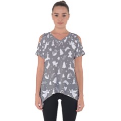 Christmas Pattern Cut Out Side Drop Tee by Valentinaart