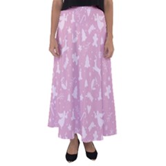 Christmas Pattern Flared Maxi Skirt by Valentinaart