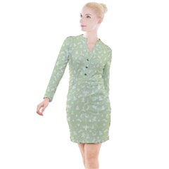 Christmas Pattern Button Long Sleeve Dress by Valentinaart