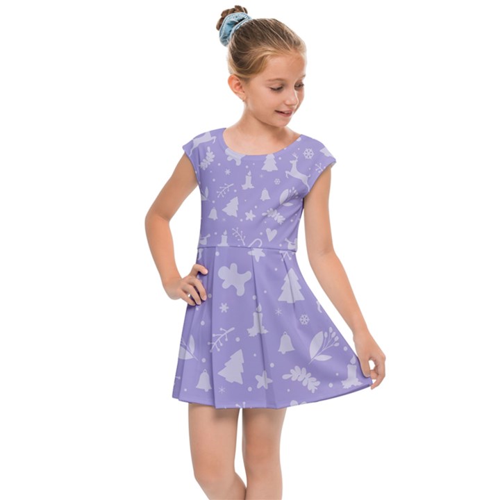 Christmas pattern Kids Cap Sleeve Dress