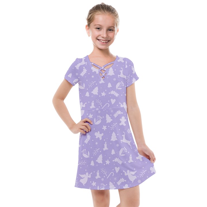 Christmas pattern Kids  Cross Web Dress