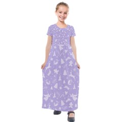 Christmas Pattern Kids  Short Sleeve Maxi Dress by Valentinaart