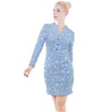 Christmas pattern Button Long Sleeve Dress View1