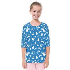 Christmas Pattern Kids  Quarter Sleeve Raglan Tee