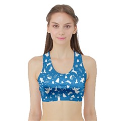 Christmas Pattern Sports Bra With Border by Valentinaart