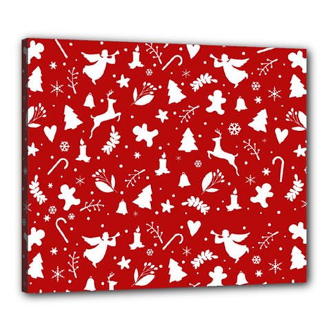 Christmas Pattern Canvas 24  X 20  (stretched) by Valentinaart