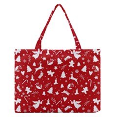 Christmas Pattern Zipper Medium Tote Bag by Valentinaart