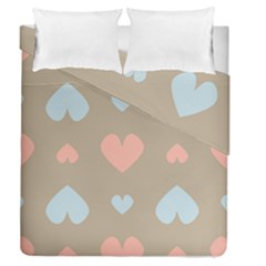 Hearts Heart Love Romantic Brown Duvet Cover Double Side (queen Size) by Sapixe