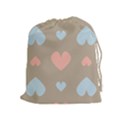 Hearts Heart Love Romantic Brown Drawstring Pouch (XL) View1