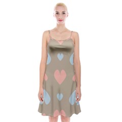 Hearts Heart Love Romantic Brown Spaghetti Strap Velvet Dress by Sapixe