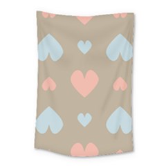 Hearts Heart Love Romantic Brown Small Tapestry by Sapixe