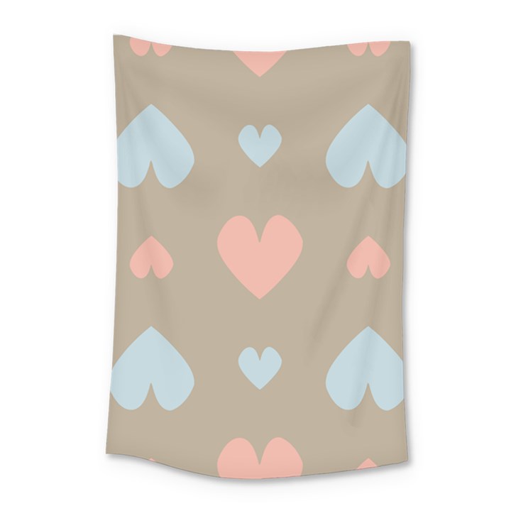 Hearts Heart Love Romantic Brown Small Tapestry