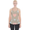 Hearts Heart Love Romantic Brown Piece Up Tank Top View1