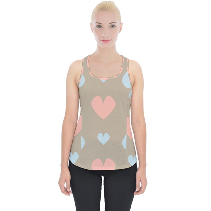 Hearts Heart Love Romantic Brown Piece Up Tank Top