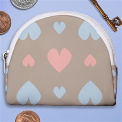 Hearts Heart Love Romantic Brown Horseshoe Style Canvas Pouch