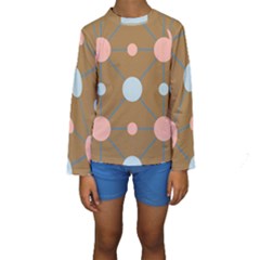 Planets Planet Around Rounds Kids  Long Sleeve Swimwear by Sapixe