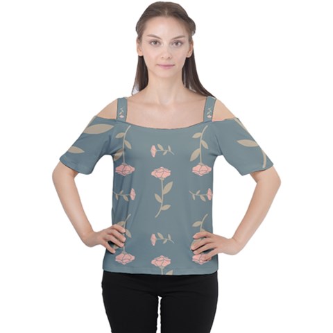 Florets Roses Rose Flowers Flower Cutout Shoulder Tee by Sapixe