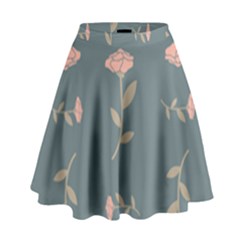 Florets Roses Rose Flowers Flower High Waist Skirt by Sapixe