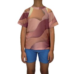 Autumn Copper Gradients Copyspace Kids  Short Sleeve Swimwear by Sapixe