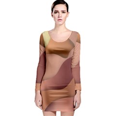 Autumn Copper Gradients Copyspace Long Sleeve Bodycon Dress by Sapixe