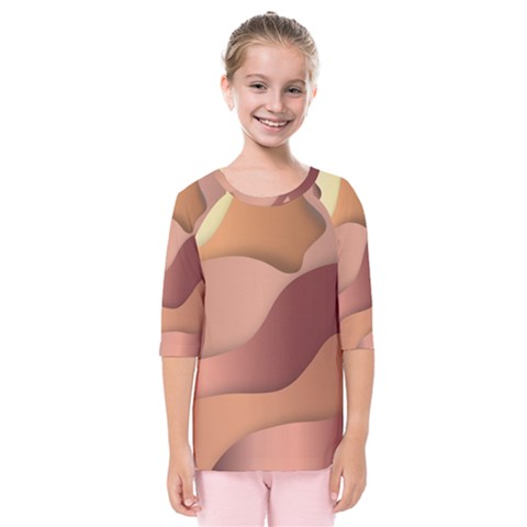 Autumn Copper Gradients Copyspace Kids  Quarter Sleeve Raglan Tee by Sapixe