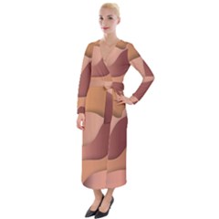 Autumn Copper Gradients Copyspace Velvet Maxi Wrap Dress