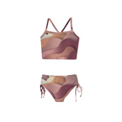 Autumn Copper Gradients Copyspace Girls  Tankini Swimsuit by Sapixe