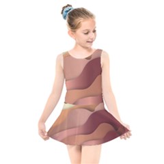 Autumn Copper Gradients Copyspace Kids  Skater Dress Swimsuit