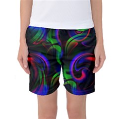 Swirl Background Design Colorful Women s Basketball Shorts by Sapixe