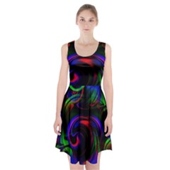 Swirl Background Design Colorful Racerback Midi Dress