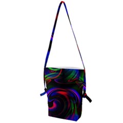 Swirl Background Design Colorful Folding Shoulder Bag by Sapixe