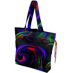 Swirl Background Design Colorful Drawstring Tote Bag