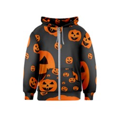 Halloween Pumpkin Autumn Fall Kids  Zipper Hoodie