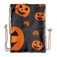 Halloween Pumpkin Autumn Fall Drawstring Bag (large) by Sapixe