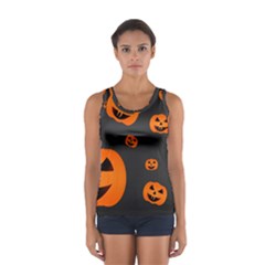 Halloween Pumpkin Autumn Fall Sport Tank Top  by Sapixe