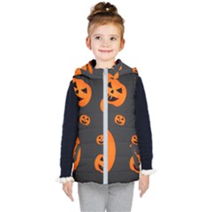 Halloween Pumpkin Autumn Fall Kid s Hooded Puffer Vest by Sapixe