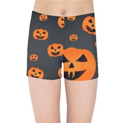 Halloween Pumpkin Autumn Fall Kids Sports Shorts by Sapixe