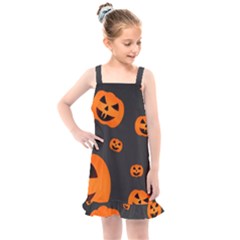 Halloween Pumpkin Autumn Fall Kids  Overall Dress by Sapixe